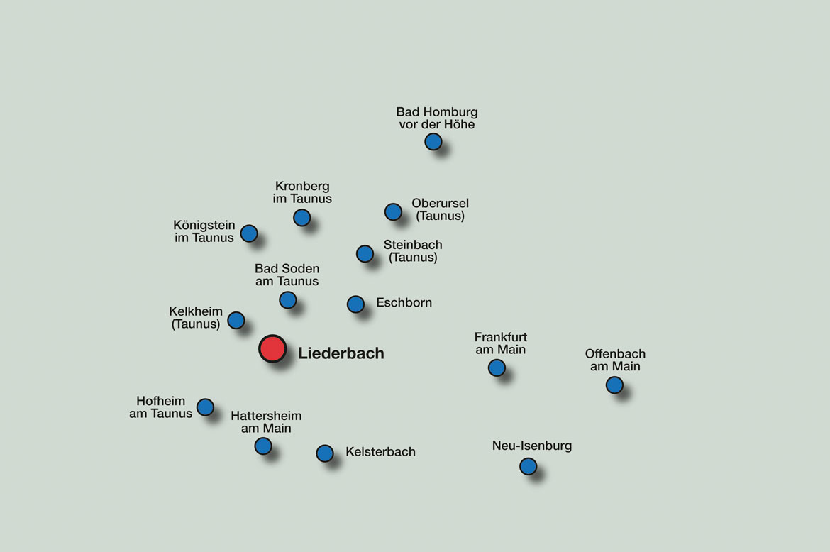 Ausgehend von unserem Standort in Liederbach bieten wir Unterstützung im: Main-Taunus-Kreis Hochtaunus-Kreis Frankfurt Offenbach In Ausnahmefällen auch im größeren Umkreis - Zeit für Hilfe, Liederbach